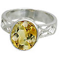 10802: Silver Setting Yellow citrine rings