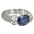 10830: Silver Setting Blue, White iolite  engagement rings