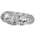 10833: Silver Setting White white topaz  engagement rings