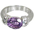 10834: Silver Setting purple,white amethyst engagement rings