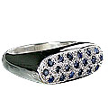 10843: Silver Setting Blue sapphire rings