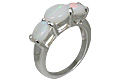 10845: Silver Setting White opal rings