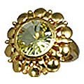 11002: Gold Plated green lemon quartz  engagement rings