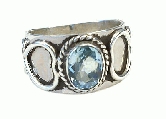 Design 11012: blue blue topaz heart, mens rings