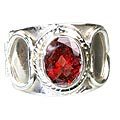 Design 11033: red garnet art-deco, gothic-medieval, heart, mens rings
