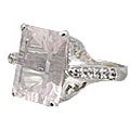 Design 11044: pink rose quartz mother's day rings