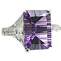 11049: Silver Setting purple amethyst cocktail rings
