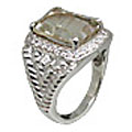 11053: Silver Setting green green amethyst  engagement rings