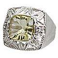 Design 11056: green lemon quartz engagement rings