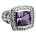 11070: Silver Setting purple amethyst engagement rings