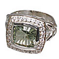 11072: Silver Setting Green green amethyst  engagement rings