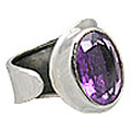 11378: Silver Setting purple amethyst mens rings