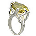 11412: Silver Setting green lemon quartz rings