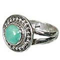 11827: Silver Setting green turquoise rings