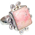11974: Silver Setting Pink rhodocrosite  american-southwest rings