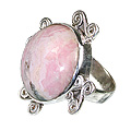 11978: Silver Setting Pink rhodocrosite  american-southwest rings