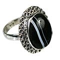 11998: Silver Setting Black onyx  american-southwest rings
