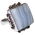 12015: Silver Setting blue agate  american-southwest rings