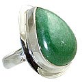 12026: Silver Setting green aventurine american-southwest rings