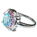 12061: Silver Setting blue,pink blue topaz engagement rings