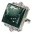 Design 12081: black,gray,multi-color jasper american-southwest rings