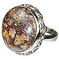12092: Silver Setting Brown,Yellow opal  american-southwest rings