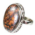 12095: Silver Setting Brown,Yellow opal  american-southwest rings