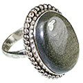 Design 12104: brown,gray obsidian staff-picks rings