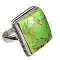 12133: Silver Setting brown,green mohave  american-southwest rings