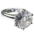12155: Silver Setting white crystal  engagement rings