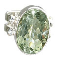 12183: Green green amethyst  mens rings