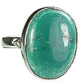 12195: Silver Setting blue turquoise  mens rings