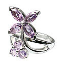 12199: Silver Setting purple amethyst  engagement rings