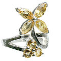 Design 12200: yellow citrine engagement, flower rings