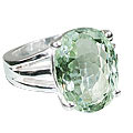 12221: Silver Setting green green amethyst  engagement rings