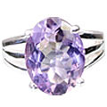 12224: Silver Setting purple amethyst rings
