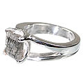 12229: Silver Setting gray rotile rings