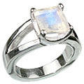 Design 12231: blue,white moonstone art-deco rings