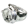 12285: Silver Setting gray rotile cocktail rings