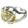 12292: Silver Setting yellow lemon quartz rings
