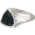 12297: Silver Setting black onyx  contemporary rings