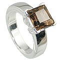 12309: Silver Setting brown smoky quartz rings