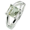12310: Silver Setting green green amethyst rings