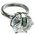 Design 12434: green,white crystal engagement rings