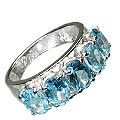 12438: Silver Setting blue blue topaz contemporary rings
