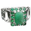 Design 12439: green emerald mens rings