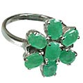 12444: green emerald  engagement rings