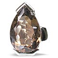 12463: Silver Setting brown smoky quartz  mens rings