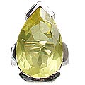 12464: yellow lemon quartz  mens rings