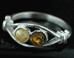 12491: brown,yellow amber  contemporary rings